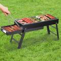 Portable Folding Charcoal Barbecue Grill, Foldable BBQ Grill Stand, Portable Foldable Charcoal BBQ Indoor/Outdoor Living Barbecue Cooking Grill Stand, Stainless Steel Grill. 