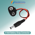9 Volt Battery Snap Connector to DC Male Power Adapter Cable 9v Battery Connector for Arduino 9 volt External power connector. 