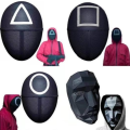 Squid Game Mask Collection | Front Man, Guard (Triangle, Square, Circle) | Halloween, Cosplay & Costume Party Masks for Kids & Adults. 