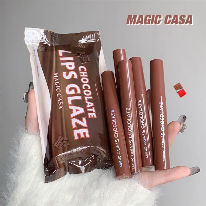 MAGIC CASA 5PCS Chocolate Lip Glaze Set