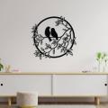 Wooden Birds Wall Decor Outdoor Wooden Wall Art, Birds on Branch Wooden Bird Wall Sculpture Wall Hanging Sign Wall Art Decor, Hanging Decorations for Room Bedroom Bathroom. 
