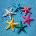 5Pcs Resin Starfish Ornament Beach Ocean Sea Star Home Wall Party Decoration. 