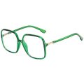 Oversized Green Prescription Reading Glasses Transparent Large Square Frames Computer Anti Blue Light Glasses Degree 0 to 6. 