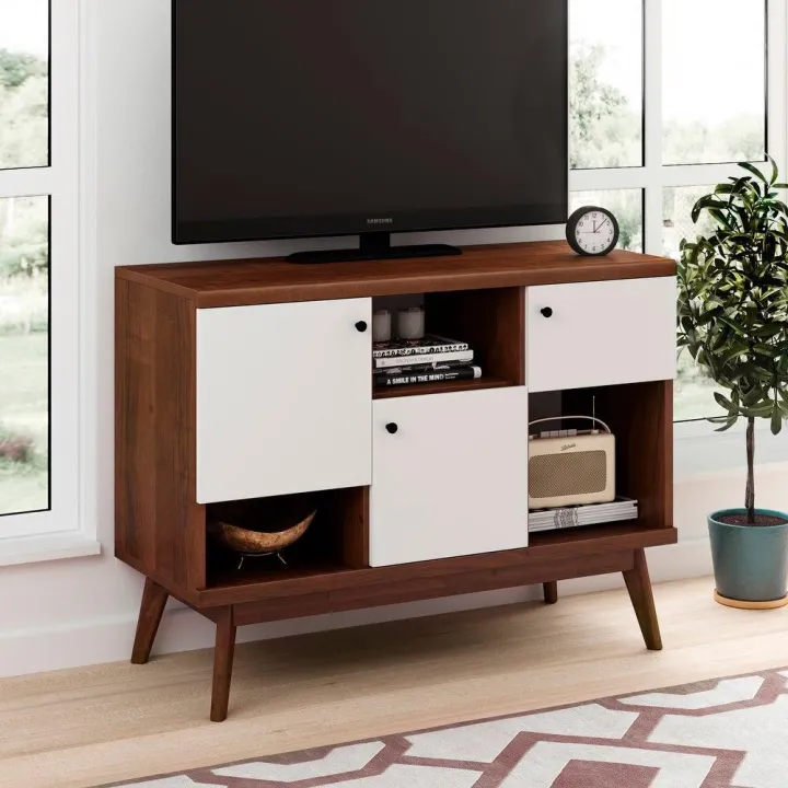 TVUNIT118%20-%20Oak%20Wood%20Antique%20TV%20Console%20Brown%20Polish%20Finish%20Entertainment%20Unit%20Beige%20&%20Walnut%20Modern%20Living%20Room%20TV%20Bedroom%20Furniture%20Desk%20-%20Image%204