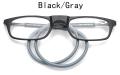 【Footprint】 Man Hanging Neck Reading Glasses Portable TR90 Magnet Reading Glasses Long Legs Telescopic Headset (Spectacle Degree Options: +100, +125, +150, +175, +200, +225, +250, +275, +300, +325, +350). 