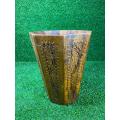 Wooden basket with beautiful carving design. 