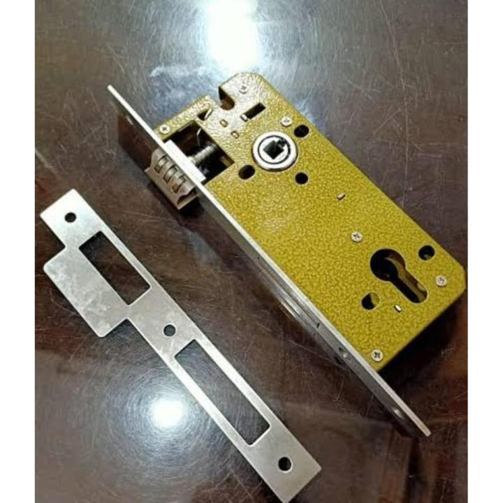 (9inches Machine) - (KING AM) - Mortise Handle Lock Main Door (body) Machine Brown & Silver Colour Size Large - Very High Quality