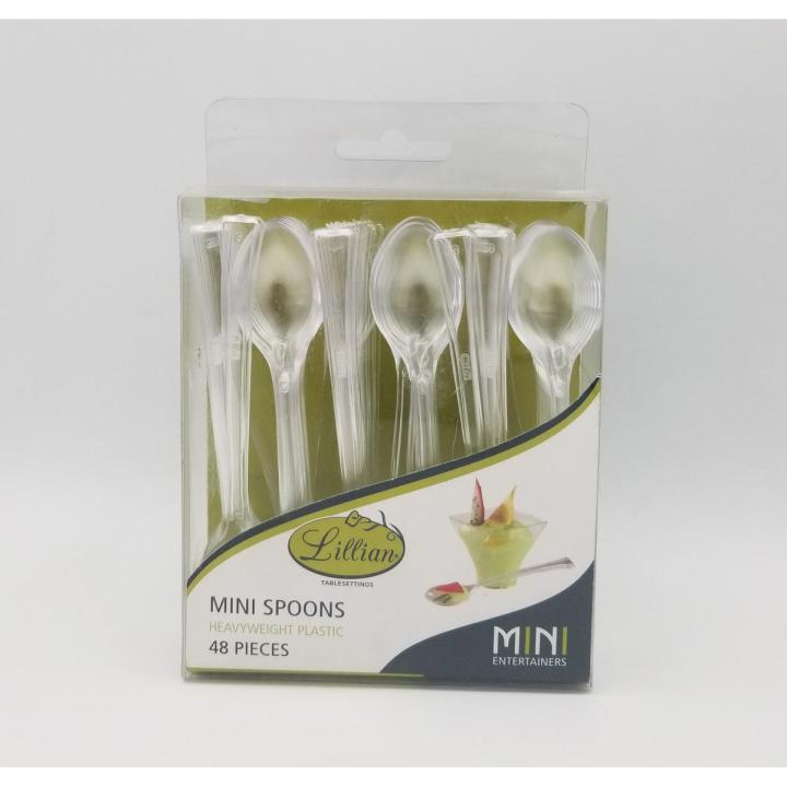 MINI TRANSPARENT SPOONS FOR DESERTS ( PACK OF 48 SPOONS )
