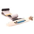 DB25 Adapter with Bracket to IDC 26 Pin Ribbon Cable Motherboard Slot Plate Parallel Panel DB-25 Female Socket Flat Cable. 