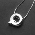 Silver Stainless Steel Alphabet Necklace/Locket/Pendants for Girls/Women with Chain - A to Z Your Customized/personalized Name Alphabets. 