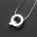 Silver Stainless Steel Alphabet Necklace/Locket/Pendants for Girls/Women with Chain - A to Z Your Customized/personalized Name Alphabets. 
