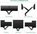 PakJAStore North Bayou Dual Monitor Desk Mount Stand Full Motion Swivel Computer Monitor Arm for Two Screens up to 32'' with Gas Spring F195A. 
