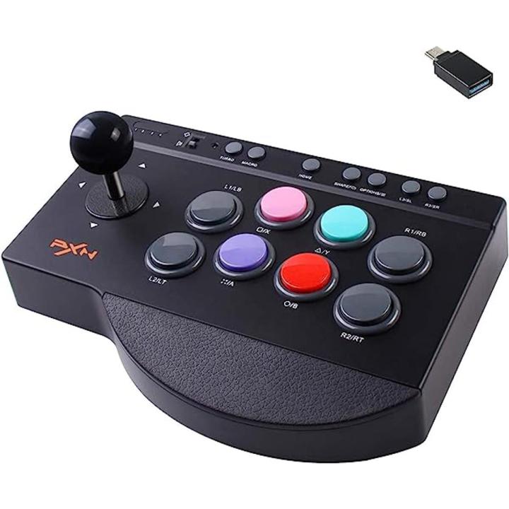 PXN Arcade Stick,Street Fighter Fight Stick,with Turbo & Macro Functions USB Arcade Controller,Suitable for PS3 PS4 Xbox ONE Switch PC Arcade Fight Stick