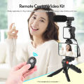 Ultimate Vlogging Kit : Complete Mobile Video Making Setup with Tripod, Microphone, LED Light and Bluetooth Remote - Perfect for YouTube, Live Streaming and Photography - AY-49. 
