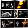 America Rapper 2PAC Tupac Shakur Flag Polyester Digital Printing Banner for Wall Art Out Door Decoration With Brass Grommets. 