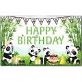 PANDA THEME BIRTHDAY PARTY BANNER ( 36 INCHES X 24 INCHES ). 