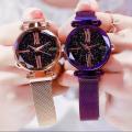 Women Magnetic Watch Starry Sky Luxury Fashion Watch Magnetic Strip - For College/Office Girls Ladies Magnet Chain Watch. 