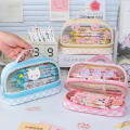 Pencil Case Trendy Cute Girls Pen Bag Big Three Layers Kawaii Stationery Bag for School Supplies Office Organization Art And Craft Storage Gift For Students Travel Stationery Pouch. 