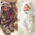 Newborn Baby Girl Boy Fuzzy Clothes Hooded Romper Bodysuit Jumpsuit Outfit 0-24M. 