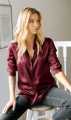 Women Silk Shirt Lapel Long-sleeved Solid Color Blouse Loose Drape Retro Top Shirt For Women Girls. 