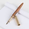 【DIV MALL】Retro Copper Wood Fountain Pen Fine Nib 0.5mm Pens with Box Gift Stationery for Teachers. 