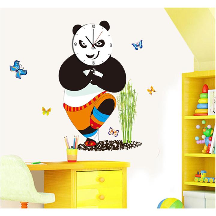 DIY Three Dimensional Kungfu panda Wall Clock Home Decoration for Home Living Room Offices for Birthdays Kitchen Home Decor