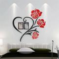 Wooden Family Love Rose Wall Decals 3D DIY Photo Frame Wall Stickers Mural Home Decor Decal Art Ornament. 