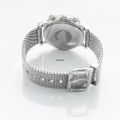 Emporio Armani  Stainless Steel Mesh Silver Case Black Dial Chronograph Men's WatchAR8032. 