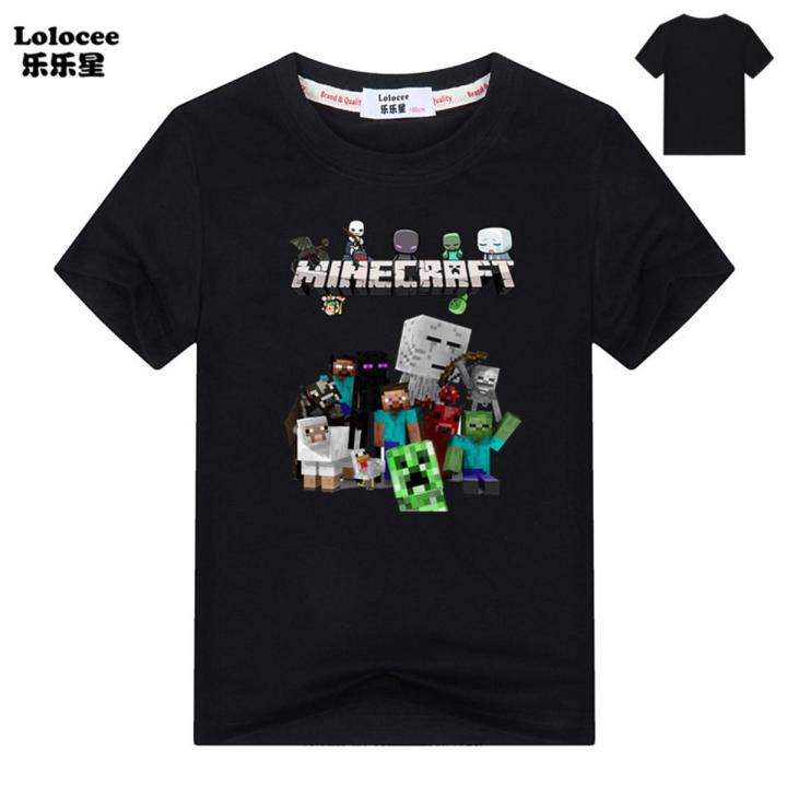Minecraft Boys Creeper & Character Tee, Summer Short Sleeve T-Shirt