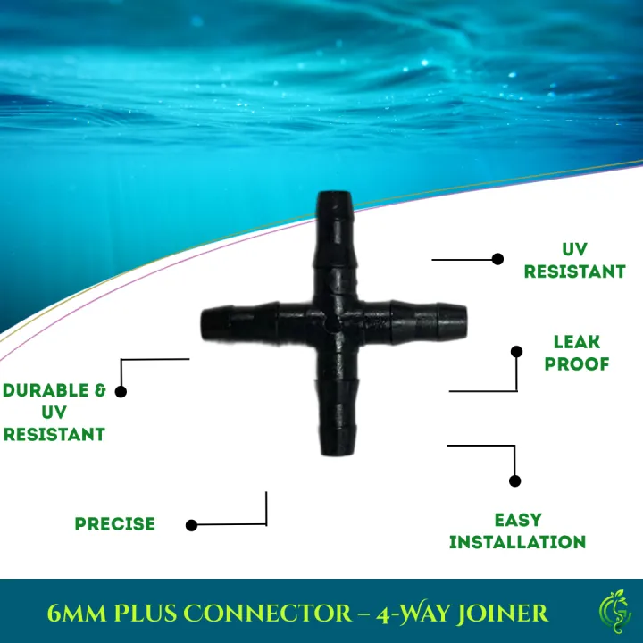 6mm Plus Connector – 4-Way Joiner for Drip Irrigation Systems | Drip ...