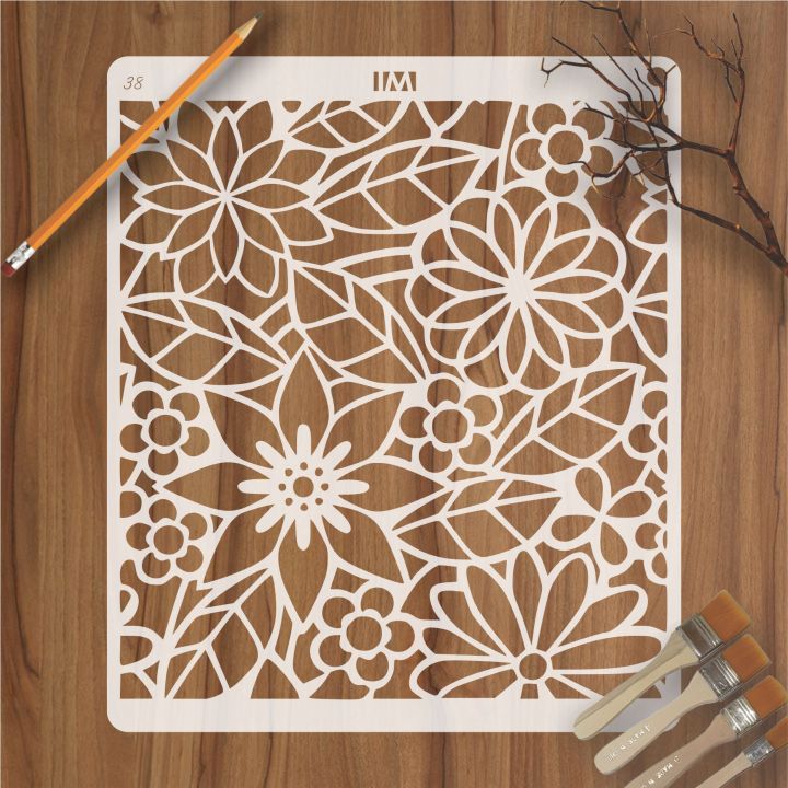 Flowers Reusable Stencil Airbrush Painting Wall Art DIY Home Decor ...