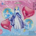 CINDERELLA FOIL BALLOON SET ( PACK OF 5 FOIL BALLOONS ). 