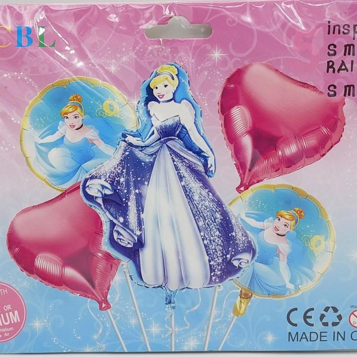 CINDERELLA FOIL BALLOON SET ( PACK OF 5 FOIL BALLOONS )