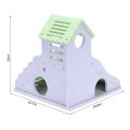 MO Mini Wooden Slide DIY Assemble Hamster House Hamster Hideout Exercise Toy with Ladder Slide. 