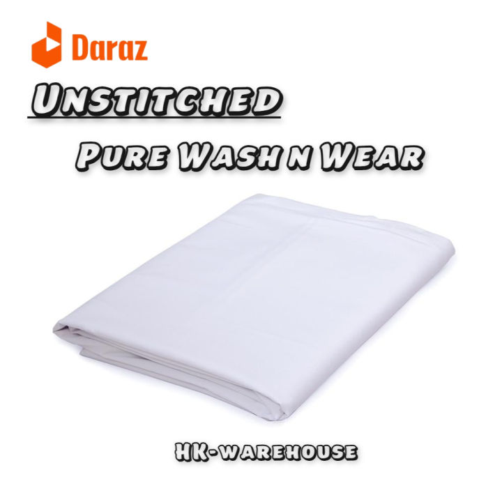 Pure White Suit Of  Wash n Wear  Unstitched For Men (shalwarkameez)