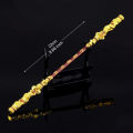 22cm Wukong Golden Cudgel Great Sages Equalling Heaven Ruyi Jingu Bang Carved Monkey King Bar Decoration Metal Golden Hoop Stick. 