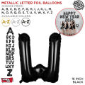 Metallic Foil Balloon 16" Inch Customize Gold, Silver, Black Alphabet Letter ABC Balloons, Aluminum Hanging Foil Film Baloon for Wedding, Birthday Party Decoration, Bridal Shower, Baby Shower, Anniversary Banner Air Ballon. 