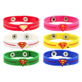 Superman Logo Men Rubber Silicone Button Bracelet For Boys. 