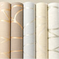 Simple happiness53cm European Style Non-woven Fabric Room Decor Background Wall Wallpaper Simple Modern 3D Curve Stripe Stickers Home Decoration. 