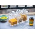Set of 3 - Acrylic Spice Jar Set, Kitchen Condiment Container Set Clear Acrylic Airtight Seal Container With Lid Food Storage Jar. 