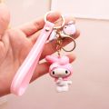 【Footprint】 Cute Cartoon Sanrio Kuromi Mymelody Pendant Keychain Holder Key Chain Car Keyring Mobile Phone Bag Hanging Jewelry Kids Gifts. 