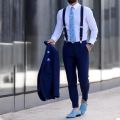 Slim Strip Elastic Suspenders / Gallis -  Adjustable  |   Y Shape Clip-on Style   |   3 Clip Pants Braces For Men. 