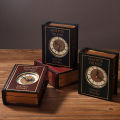 Decorative Book Storage Box Vintage Style Book Storage Box with Clock Large Capacity Decorative Organizer for Home Office Desktop Realistic Fake Book Stack Design Book Lover Gift. 