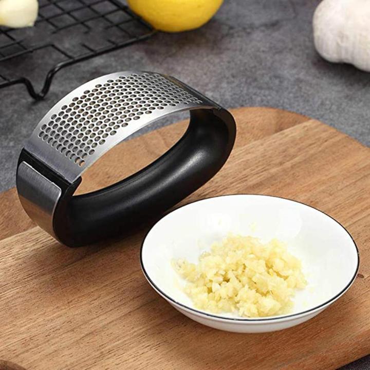 1PC - Stainless Steel Garlic Press Manual Garlic Grinder Grater Ginger Press Kitchen Garlic Chopper Crusher