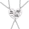 Best Friend Love Heart Sister Necklace Women Big Little Sis Mom Bff Necklaces Pendants Family Jewelry Collier Femme. 