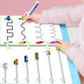 Magical Tracing Workbook Set , 64 Page Children Tracing Book For Kids Training Coloring Erasable Writing Materials Kid Educational Pen Control Rewritable Practice Digital Concentration Early Education Thinking Entry Basic Card Preschool Toys Workbook. 