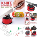 Knife Sharpener with Smart Suction Pad Base 3 Stage1 Stage Manual Kitchen Knife Sharpening Tool For All Knives  Knife Sharpener with Non-Slip Suction Cup, Professional Two Stage Tungsten Carbide Kitchen Knife Sharpener Tool. 