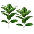 2Pcs Faux Banana Tree Tropical Monstera Leaf Turtle Large Palm Leaves Fern Green Bushes Shrubs Greenery Decor. 