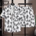 Men Shirt Shorts Set Men's Summer Hawaiian Shirt Shorts Set with Coconut Tree Print Casual Outfit for Style Lovers Shirt Elastic Waist Shorts Set. 