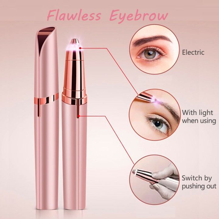 Flawless Eyebrow Hair Remover with LED Light Rechargeable Flawless Hair Remover for Women Upper Lips Facial Hair Painless Trimmer Instant Hair Remover Machine For Gentle And Smooth Skin Premium Quality For Women